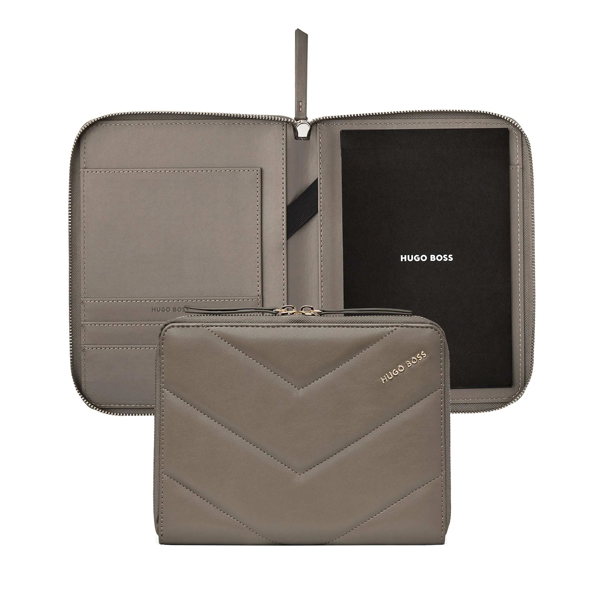 HUGO BOSS HPBKM311H-Set HUGO BOSS Taupe (ballpoint pen, conference folder A5 & key ring)