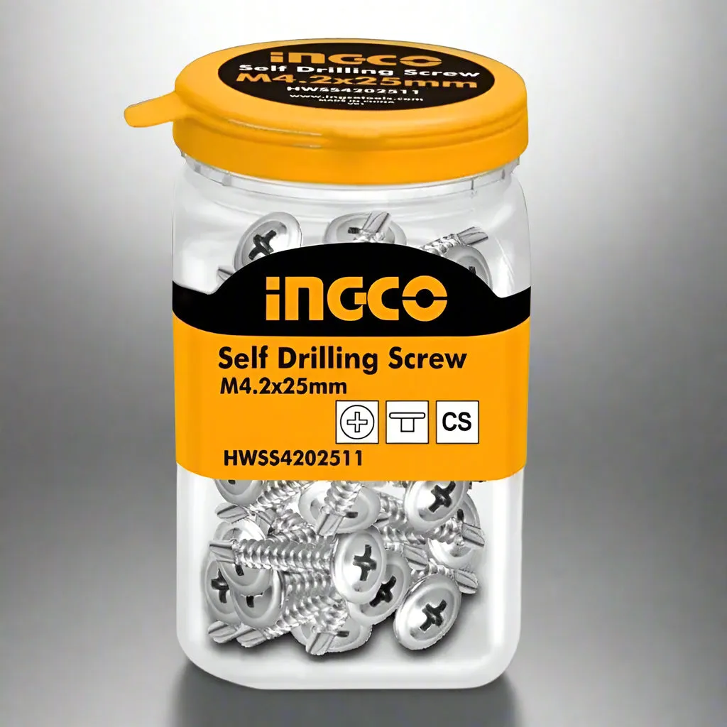 Ingco 150 Pieces Self Drilling Screw ST4.2x25mm - HWSS4202511