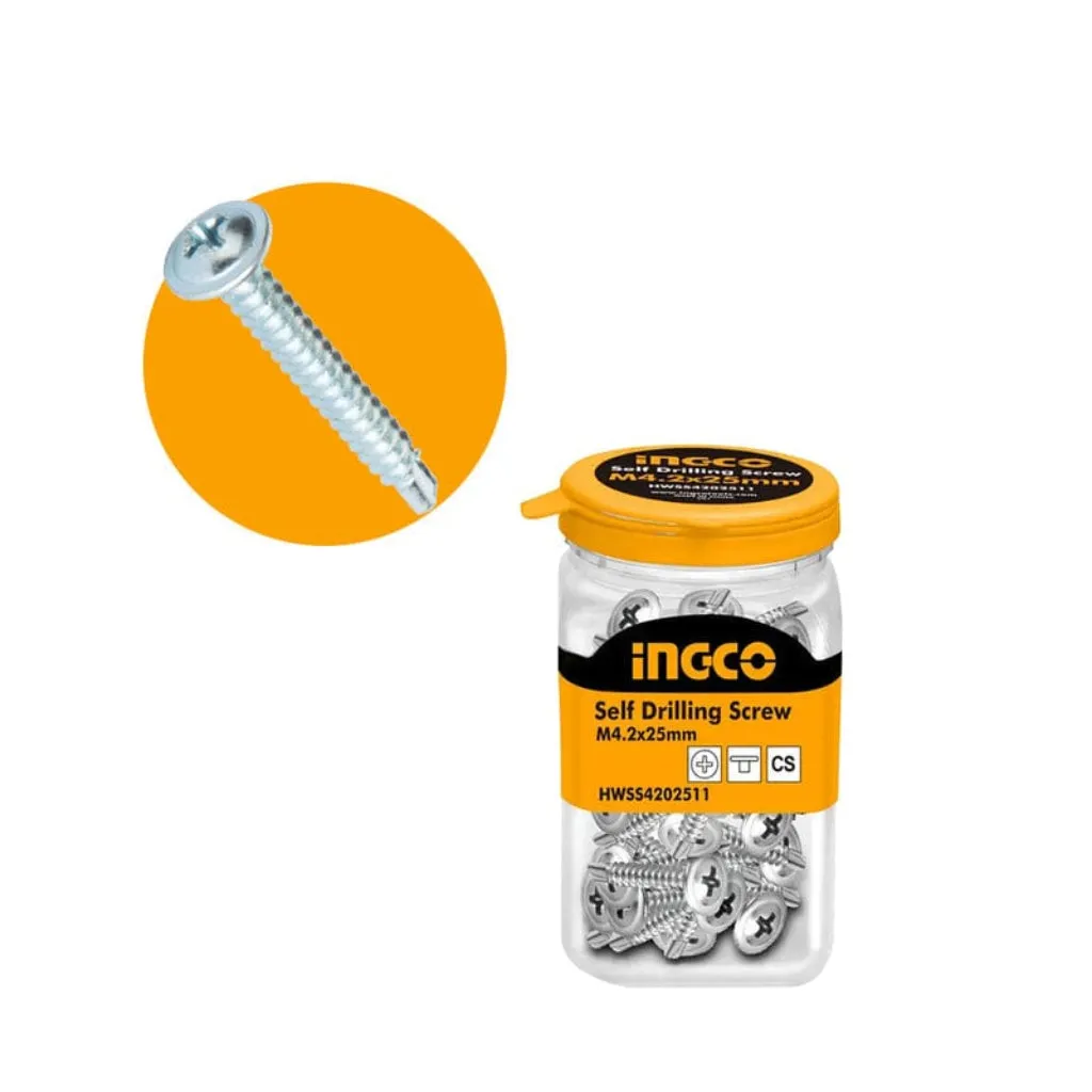 Ingco 150 Pieces Self Drilling Screw ST4.2x25mm - HWSS4202511