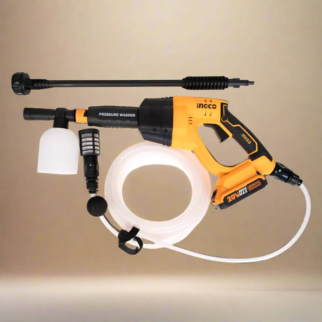 Ingco 20V Li-ion Cordless High Pressure Washer with 24.8 Bar Pressure - CPWLI2008
