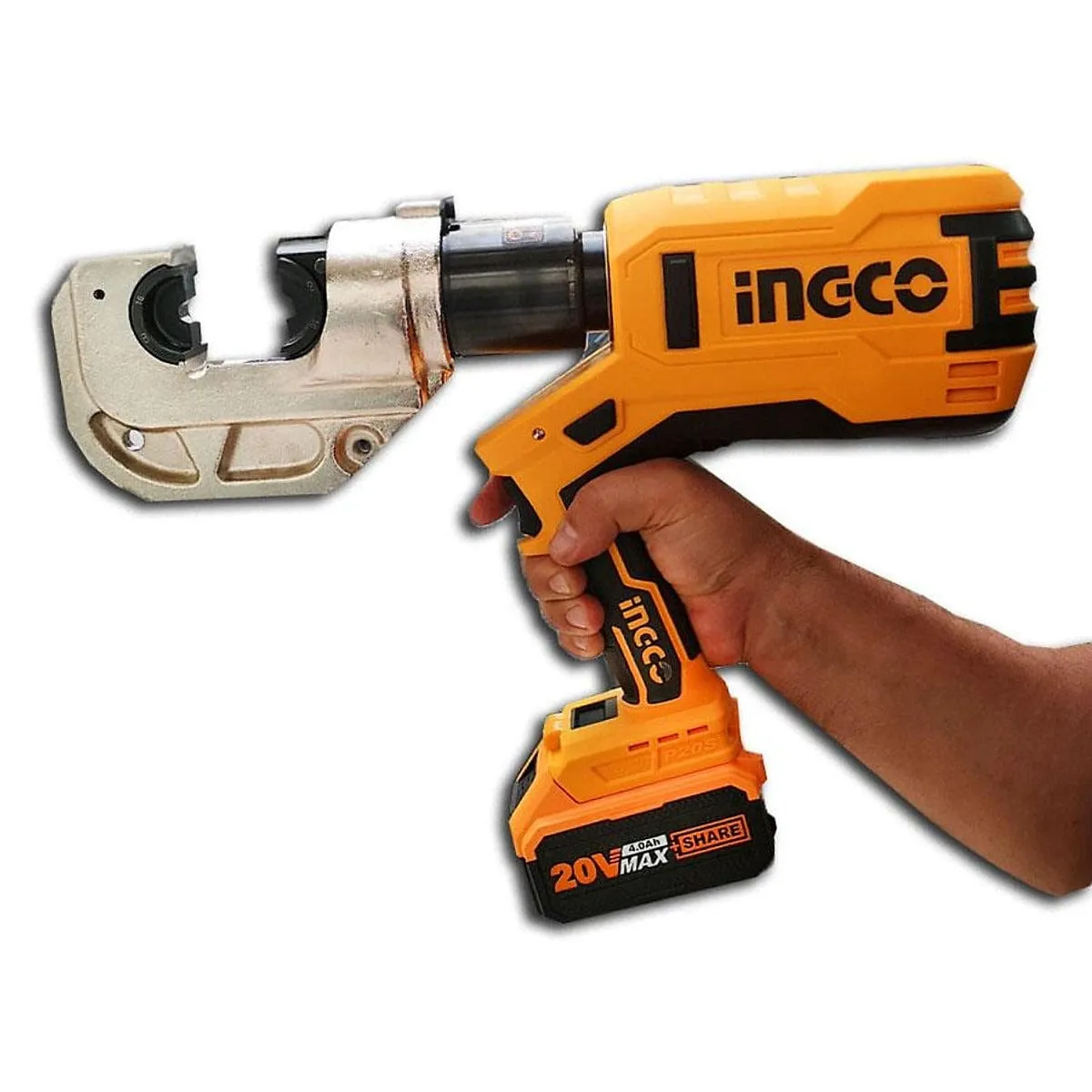 Ingco Cordless Lithium-Ion Hydraulic Crimping Tool with 20V Batteries – CTLI2002