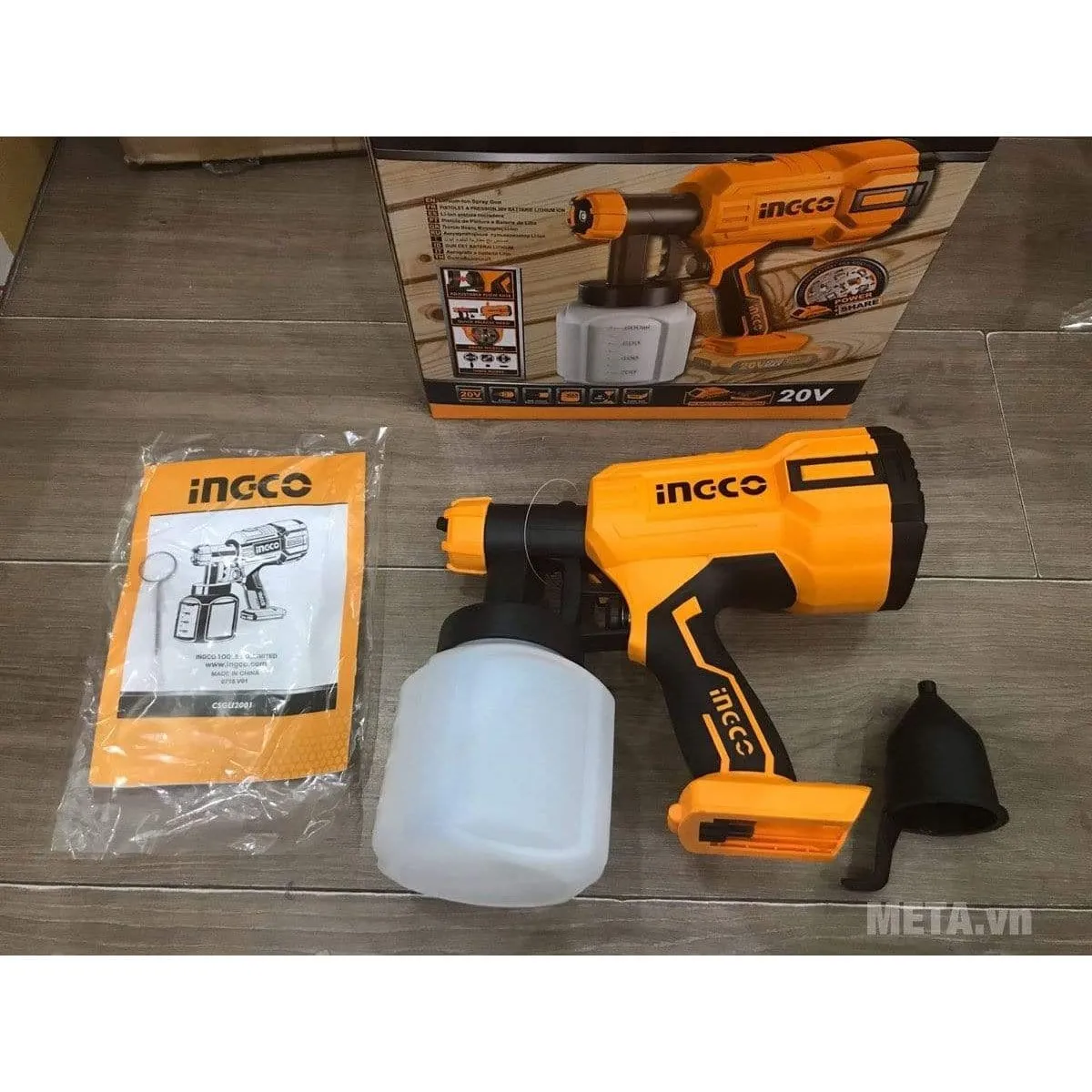 Ingco Lithium-Ion Cordless Spray Gun 20V 2.0Ah - CSGLI2003