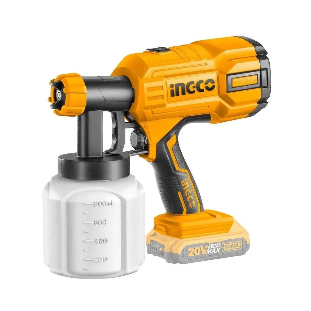 Ingco Lithium-Ion Cordless Spray Gun 20V 2.0Ah - CSGLI2003