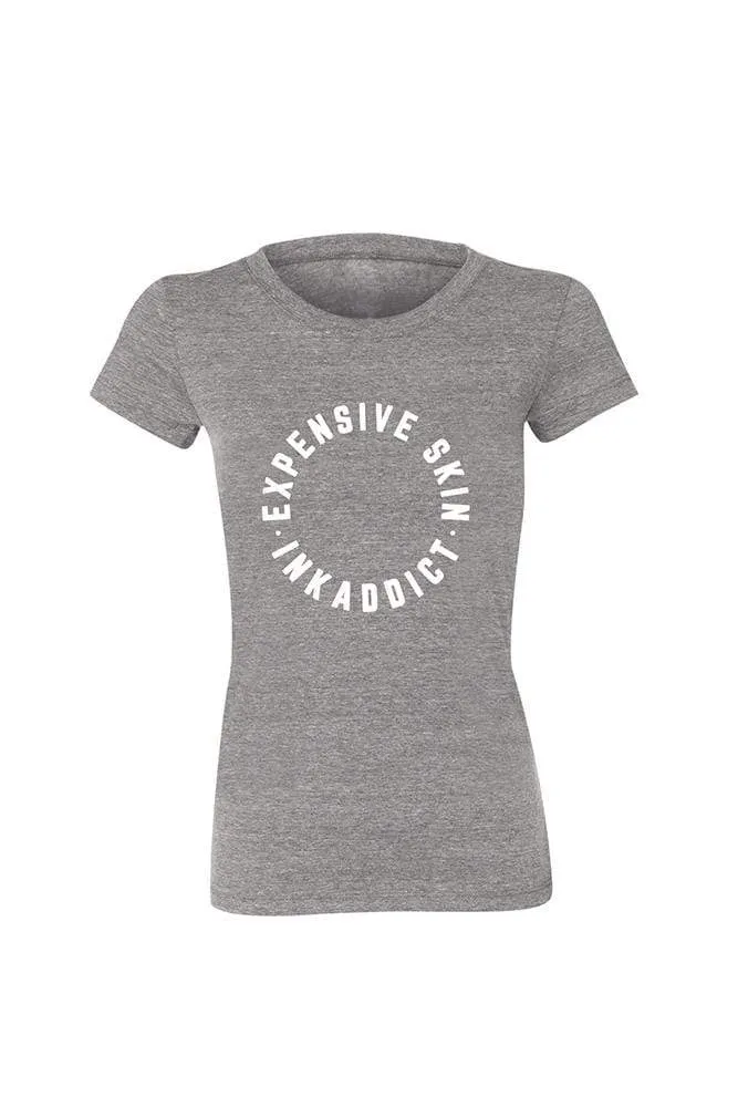 InkAddict WOMENS EXPENSIVE SKIN CIRCLE Tee GREY