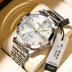 INSTOCK-Men's Diamond Mirror Waterproof Luminous Watch