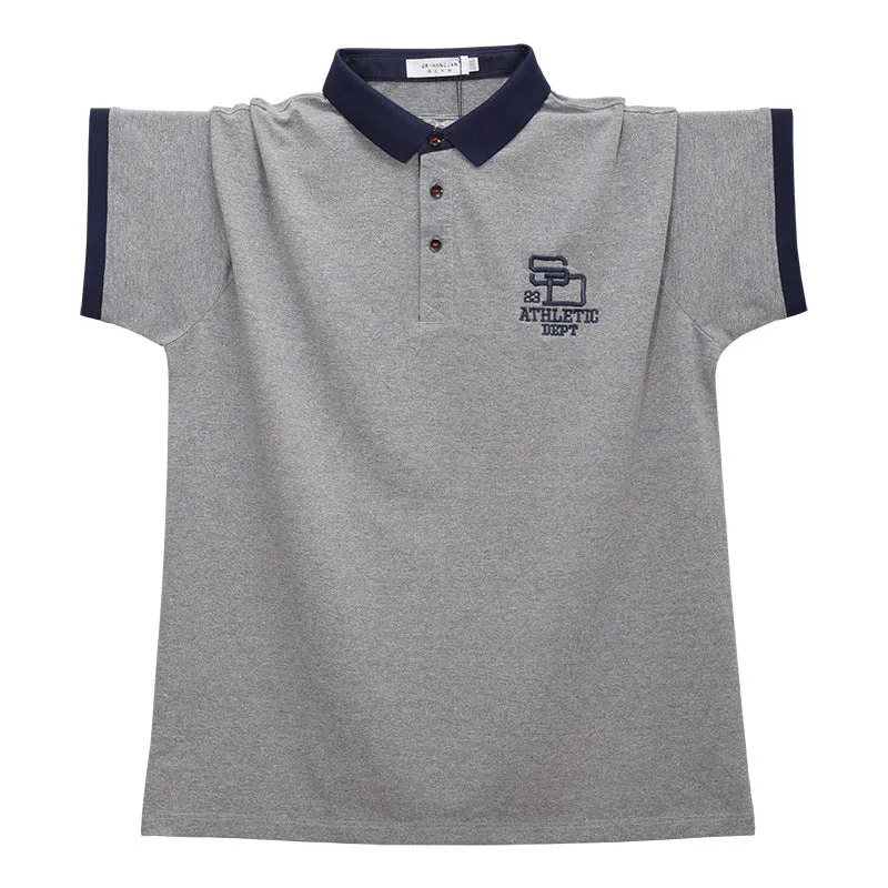 INSTOCK-Men's loose large size lapel short-sleeved T-shirt