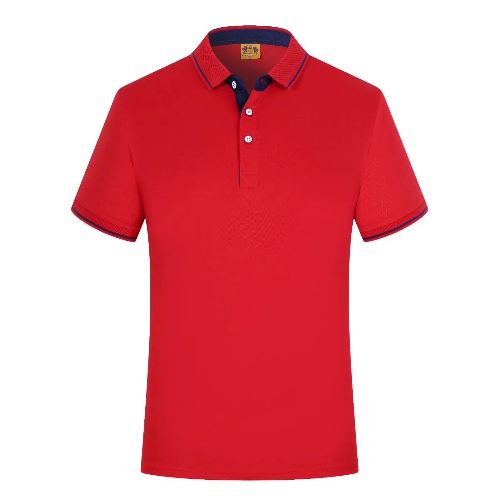 INSTOCK-Men's pure cotton lapel shirt sleeve embroidery POLO