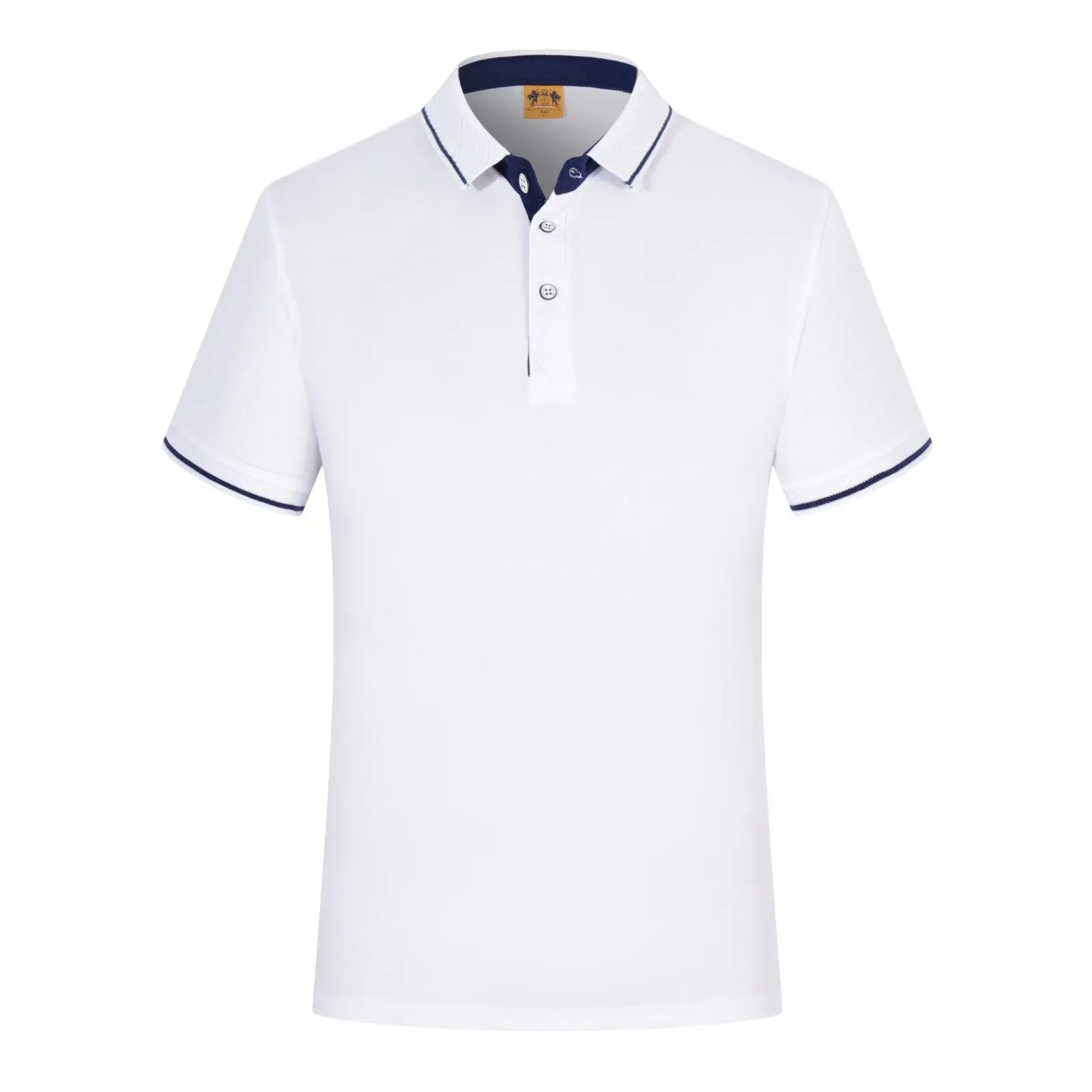 INSTOCK-Men's pure cotton lapel shirt sleeve embroidery POLO
