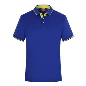 INSTOCK-Men's pure cotton lapel shirt sleeve embroidery POLO
