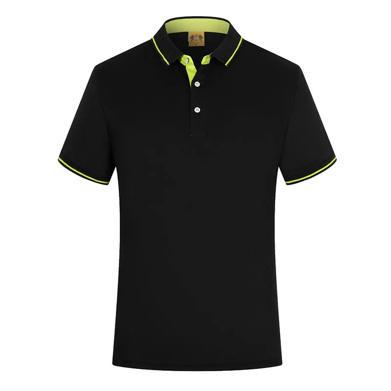 INSTOCK-Men's pure cotton lapel shirt sleeve embroidery POLO