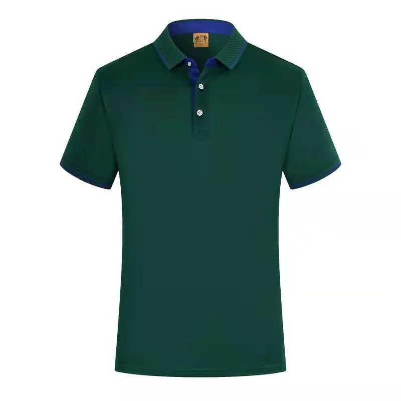 INSTOCK-Men's pure cotton lapel shirt sleeve embroidery POLO