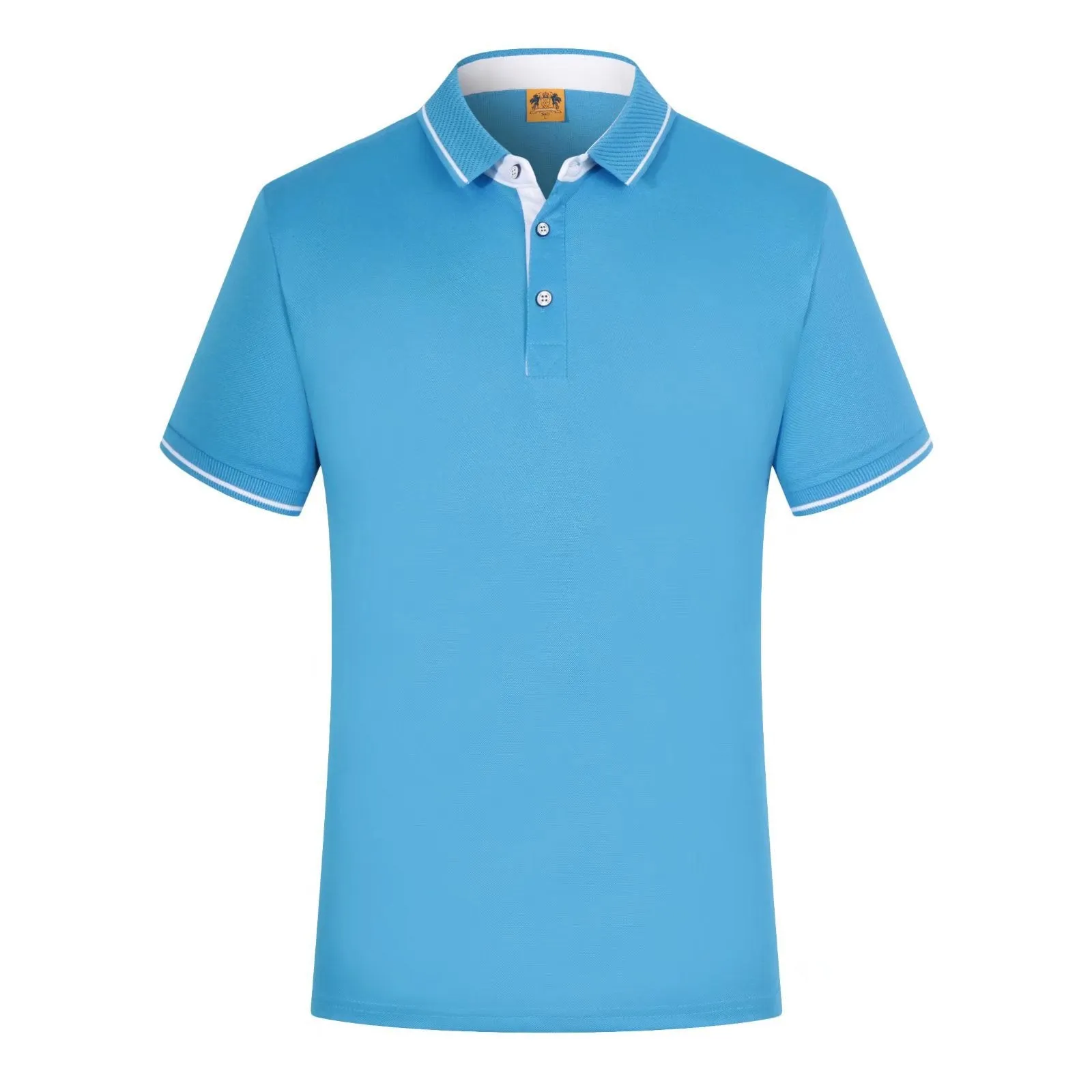 INSTOCK-Men's pure cotton lapel shirt sleeve embroidery POLO