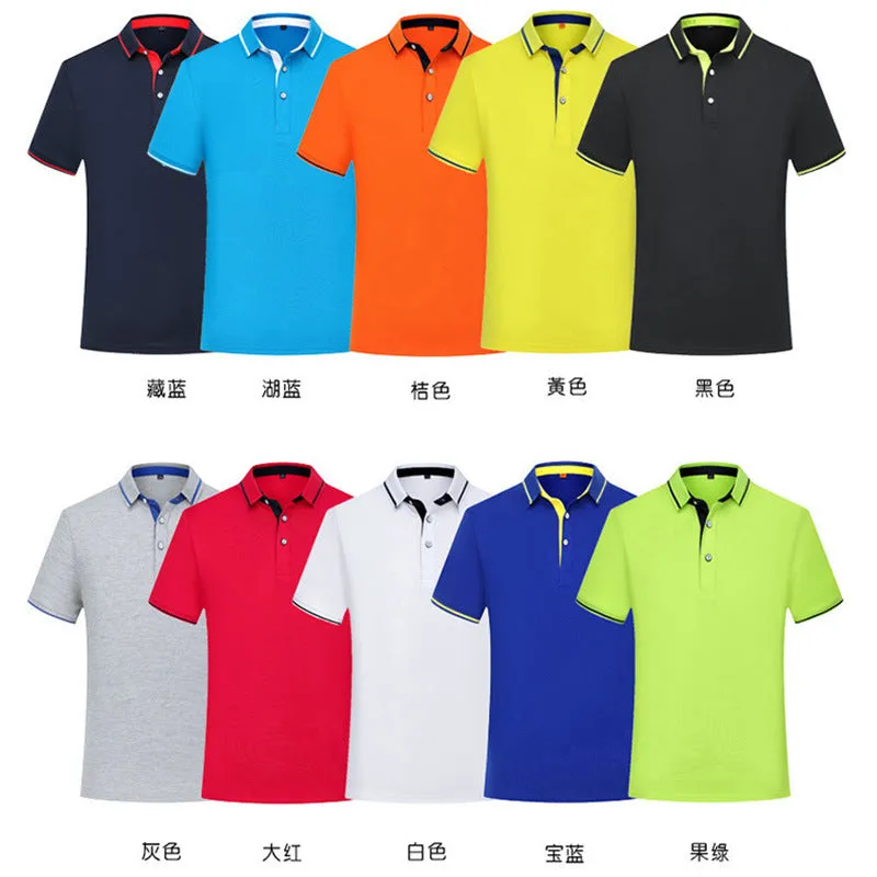 INSTOCK-Men's pure cotton lapel shirt sleeve embroidery POLO