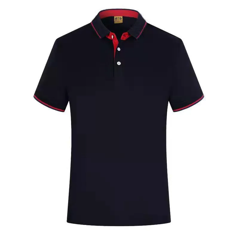INSTOCK-Men's pure cotton lapel shirt sleeve embroidery POLO
