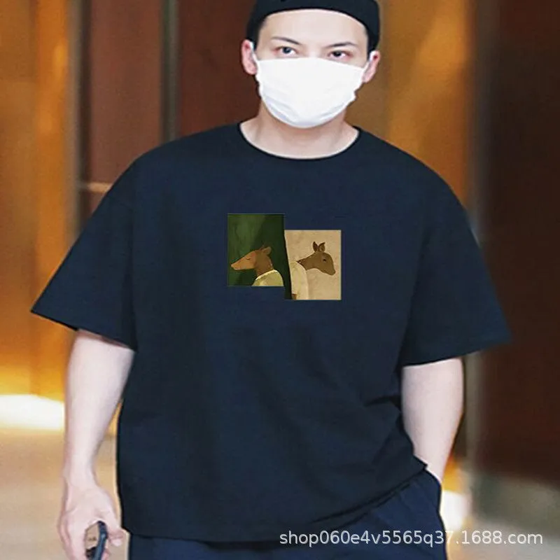 INSTOCK- Men's pure cotton round neck T-shirt
