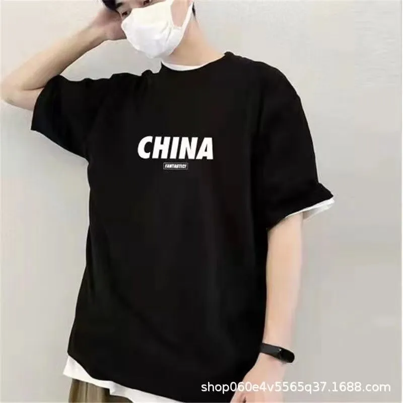 INSTOCK- Men's pure cotton round neck T-shirt
