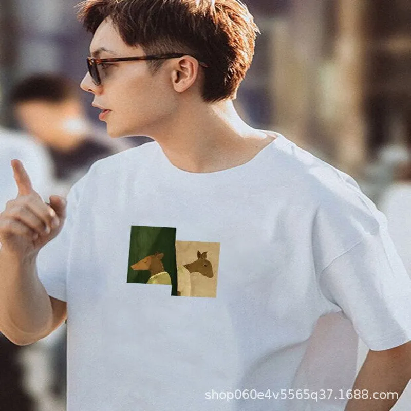 INSTOCK- Men's pure cotton round neck T-shirt