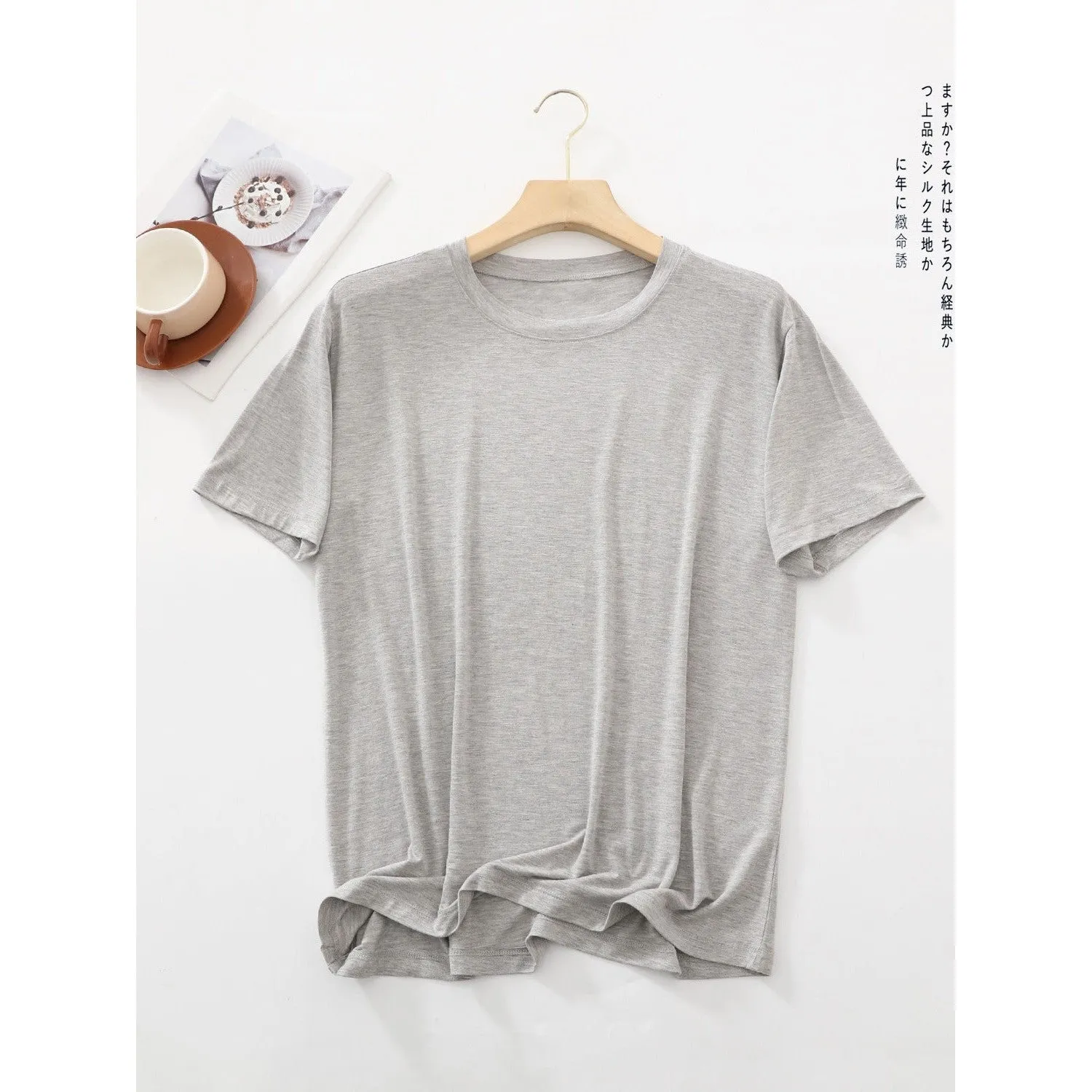 INSTOCK- Men's short-sleeved modal round neck loose T-shirt