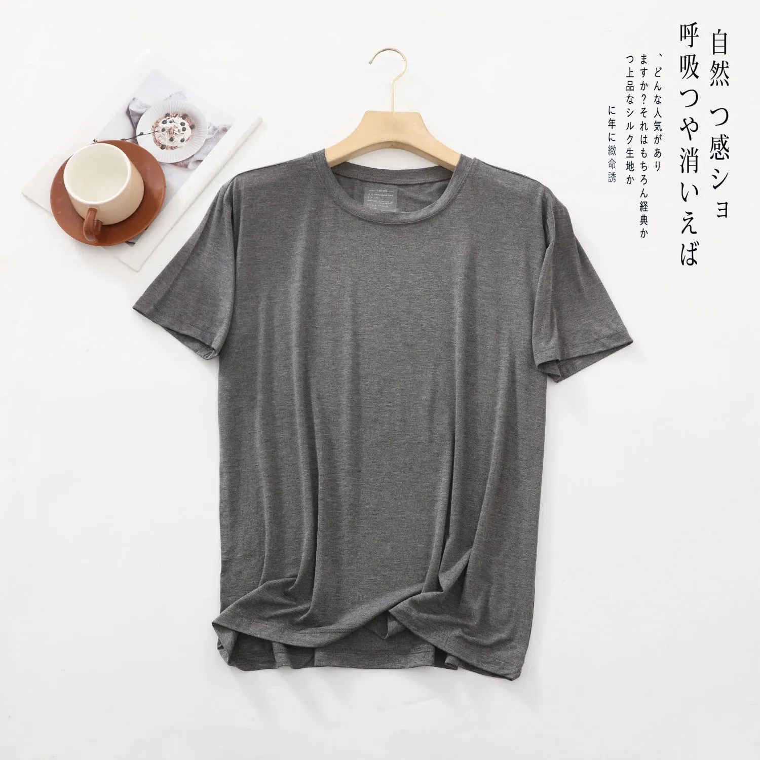 INSTOCK- Men's short-sleeved modal round neck loose T-shirt