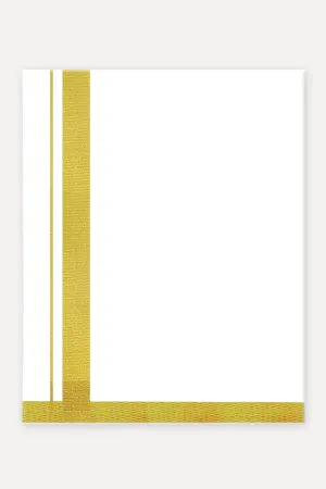 Jari Gold - 1/2 " Single Layered Dhoti With Jari Borders For Men | Uathayam