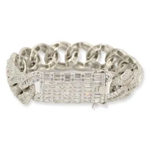 JDB1012 - Silver Baguette Cuban Bracelet