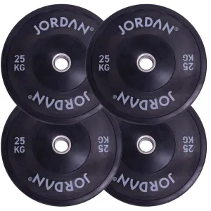 Jordan Fitness Black Bumper Plates 25kg | Bundle of 4