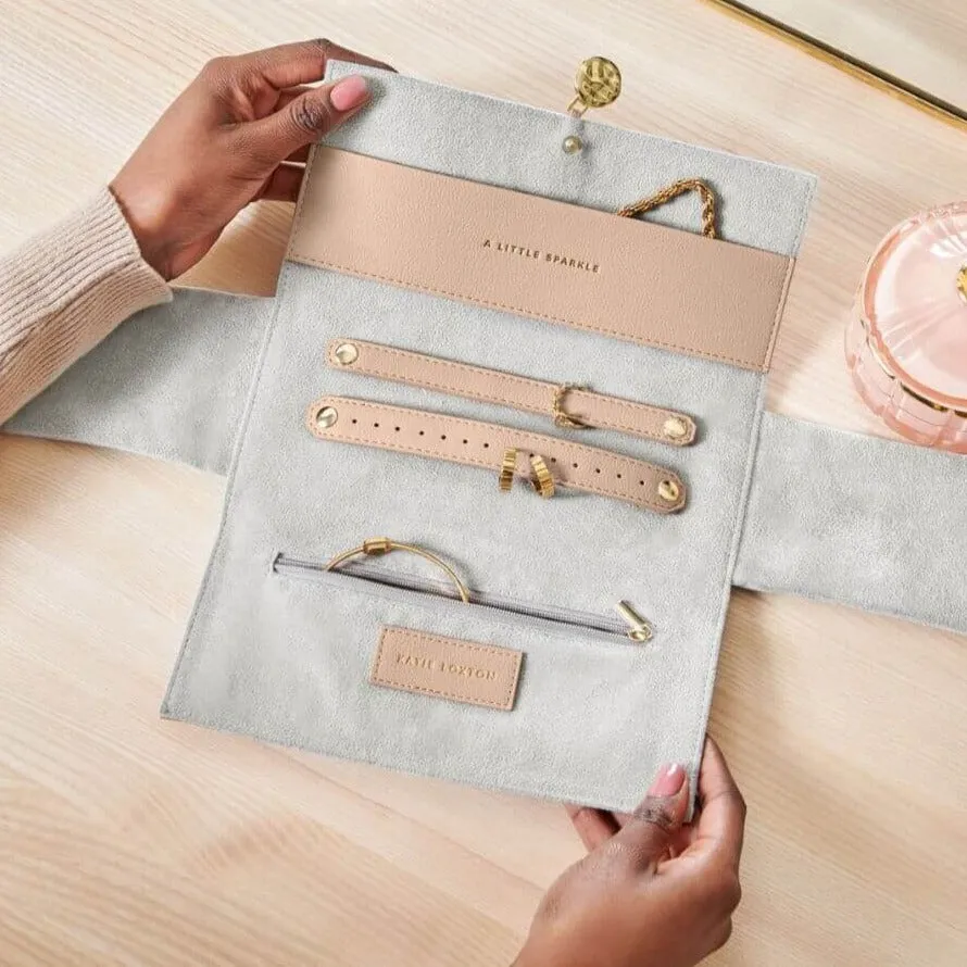Katie Loxton Soft Tan Jewellery Roll - A Little Sparkle
