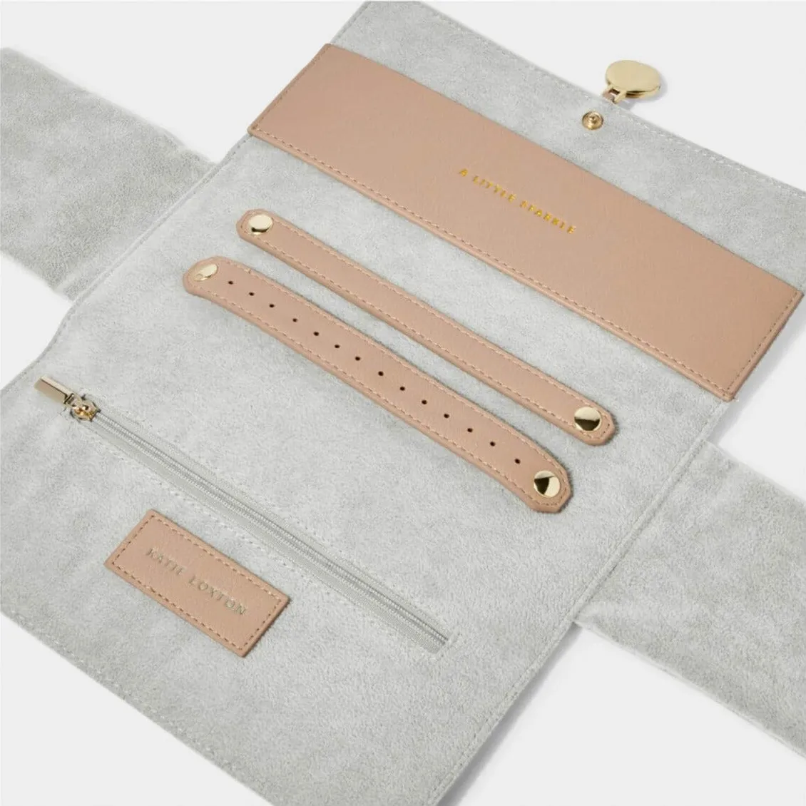 Katie Loxton Soft Tan Jewellery Roll - A Little Sparkle