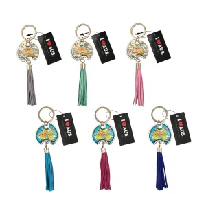 Key Ring Map Shape With Tassel Australia