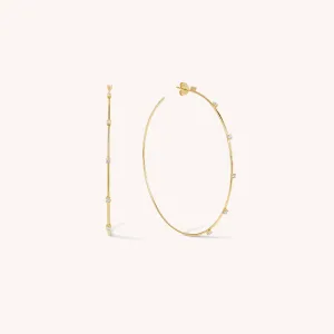 Large CZ Thin Hoops