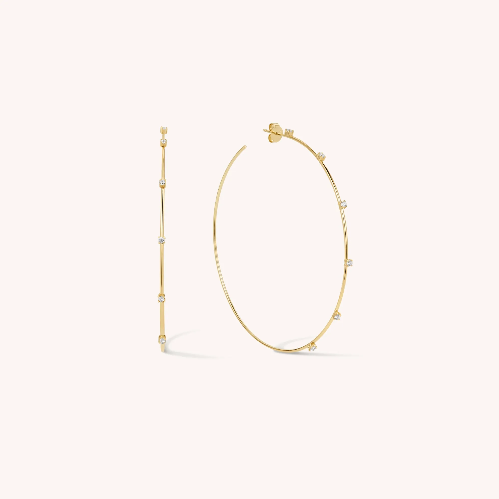 Large CZ Thin Hoops