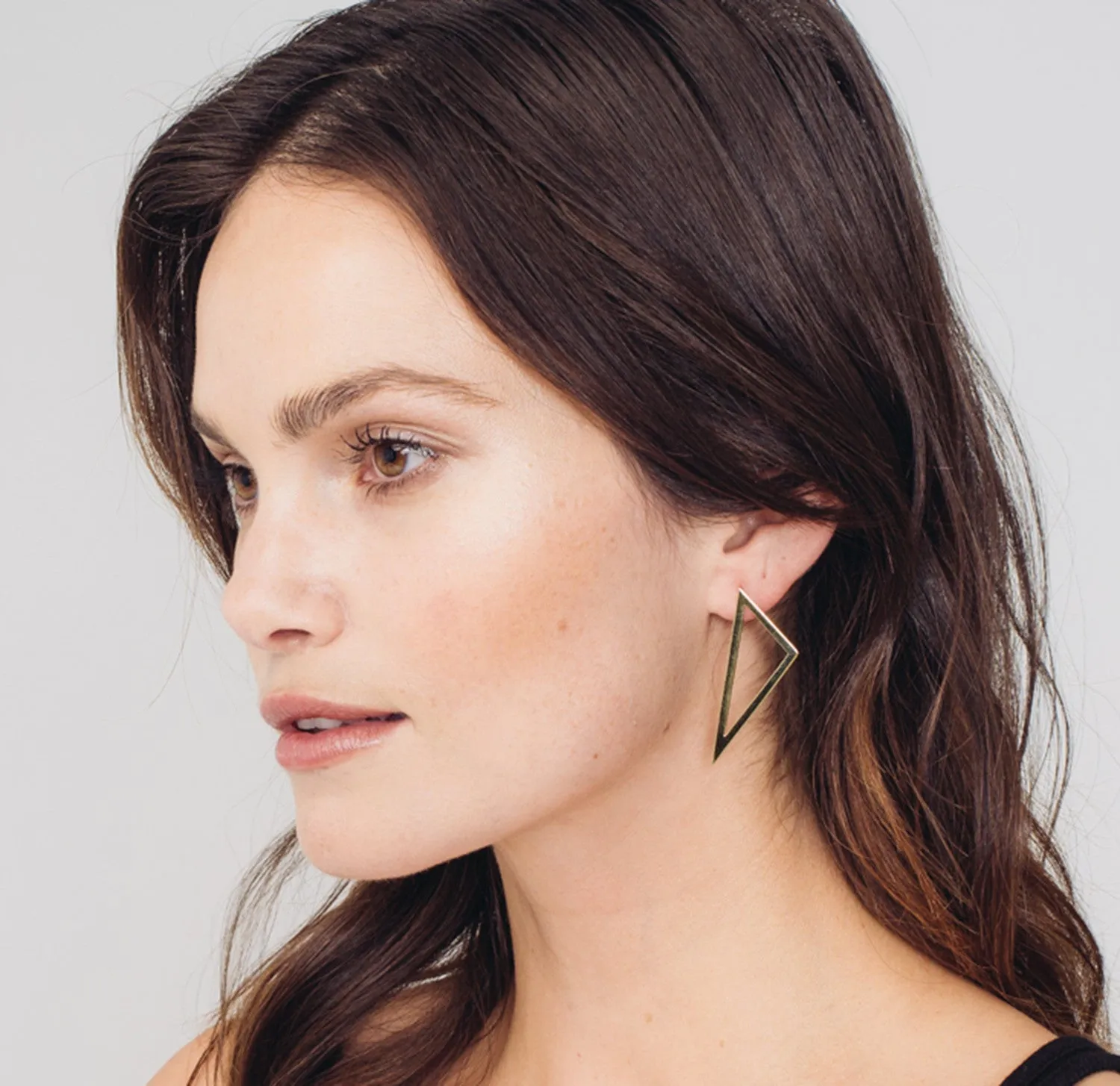 Large Triangle Earrings | Rose Gold
