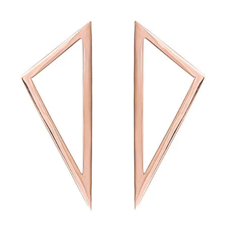 Large Triangle Earrings | Rose Gold