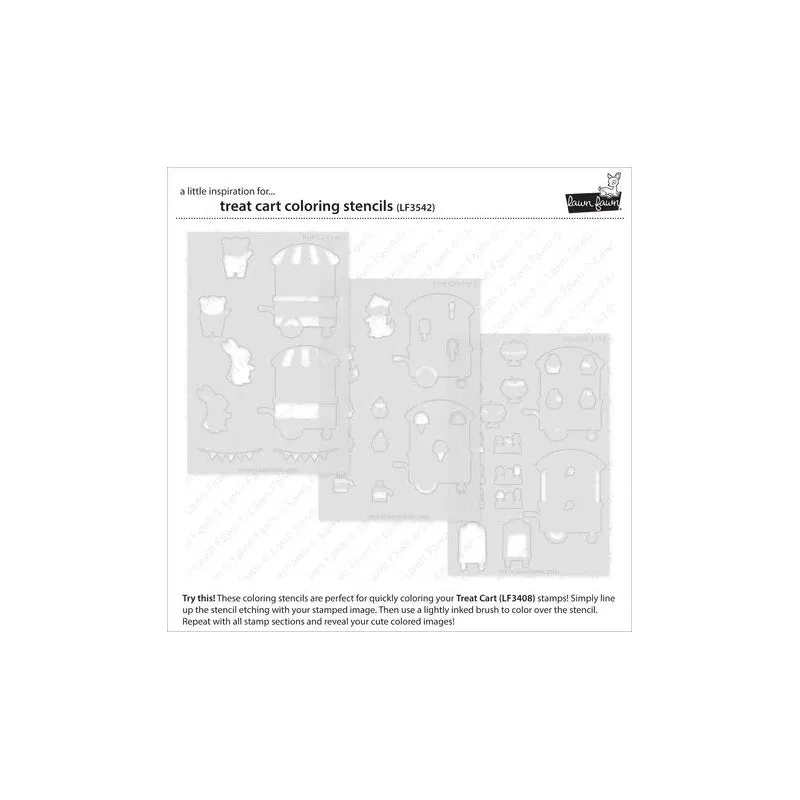 Lawn Fawn Treat Cart Colouring Stencils LF3542