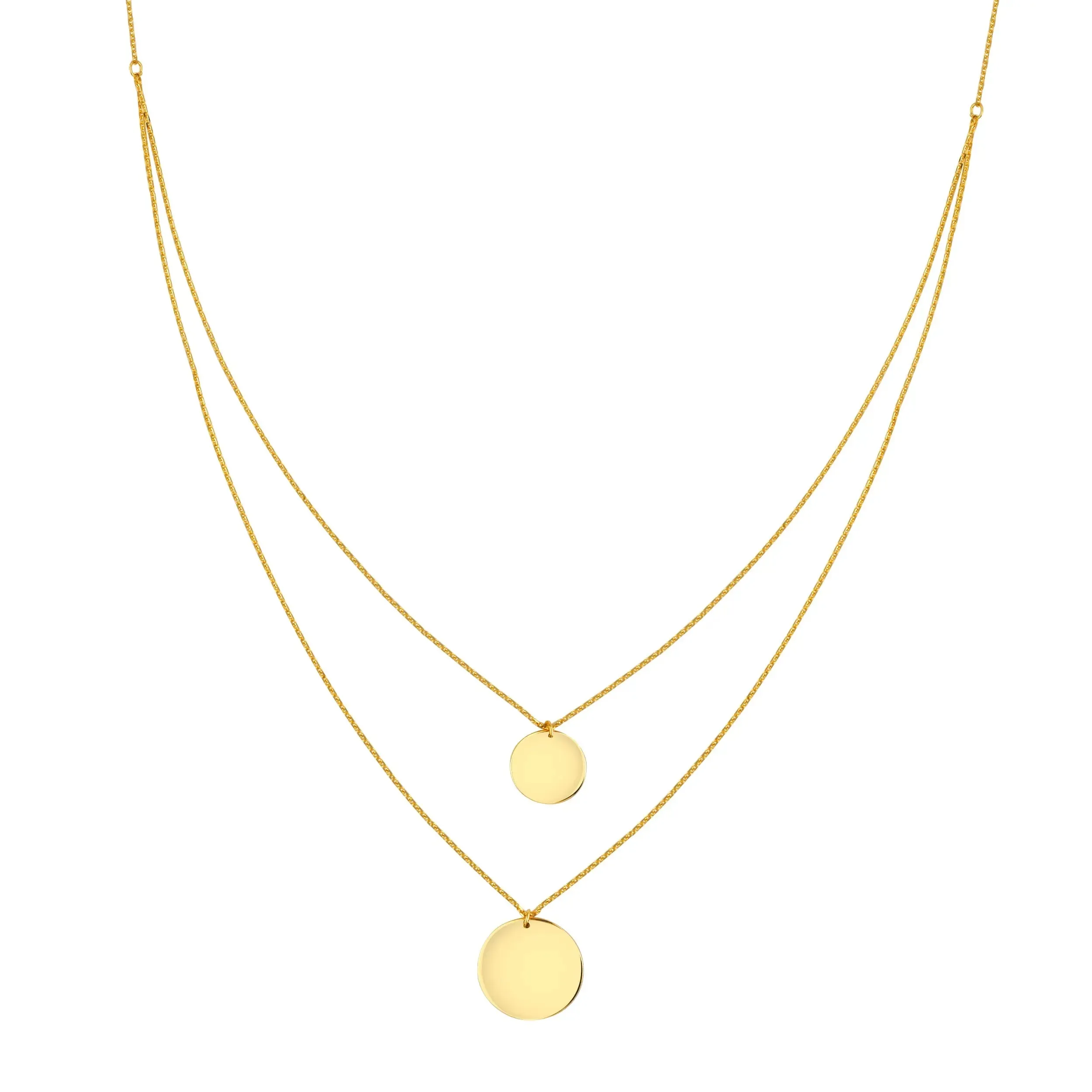 Layered Double Mini Disc Necklace