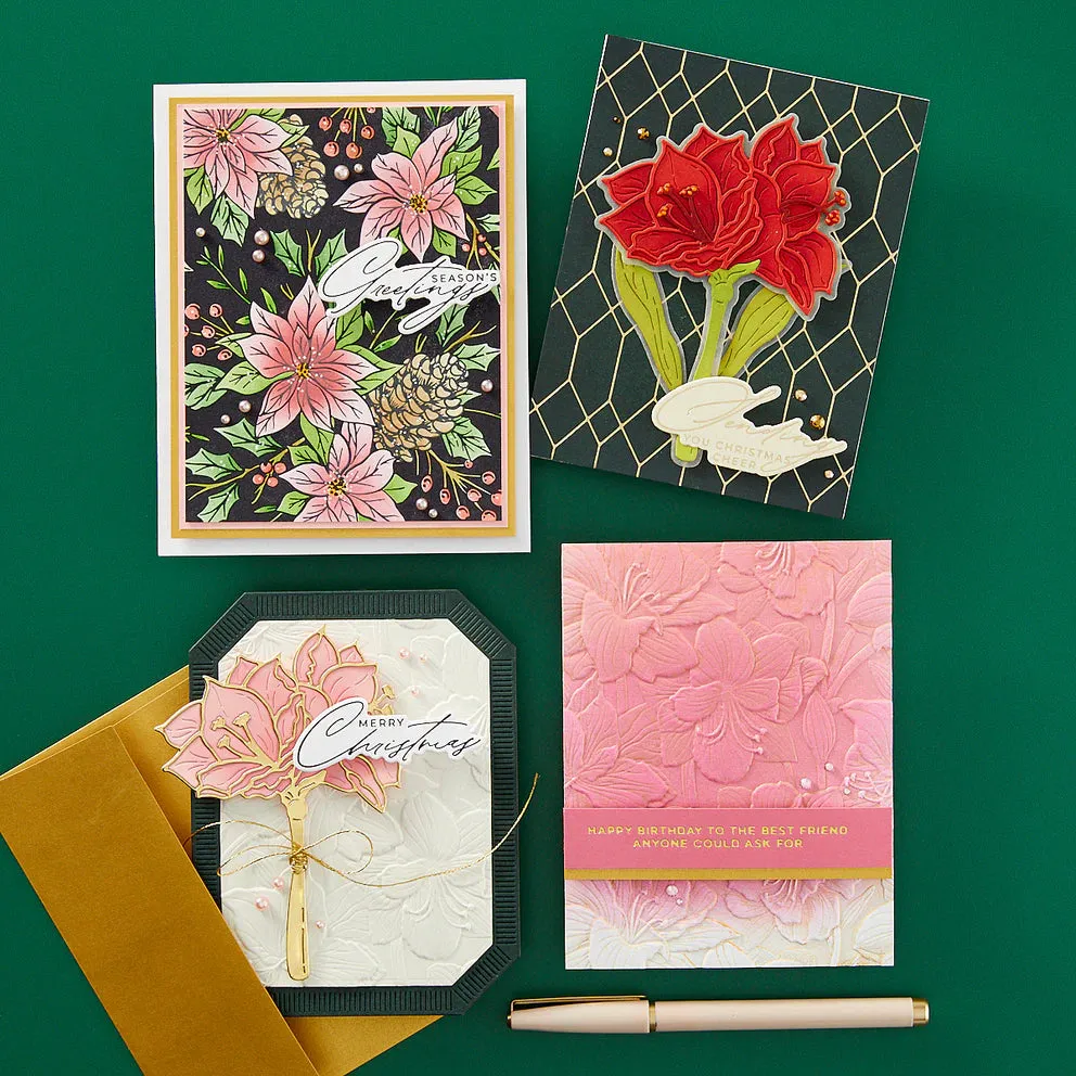 Layered Festive Poinsettias Stencils Spellbinders STN-098