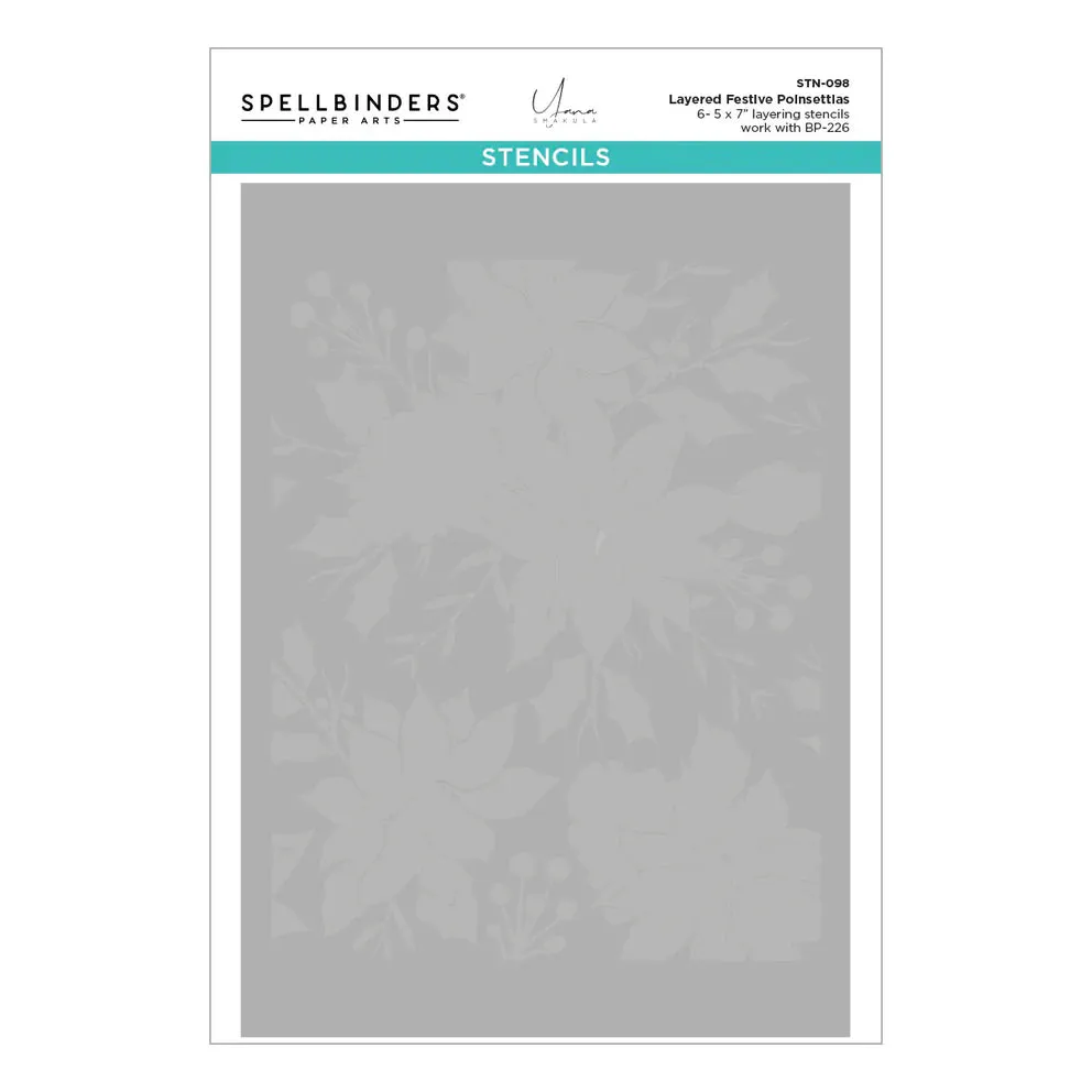 Layered Festive Poinsettias Stencils Spellbinders STN-098