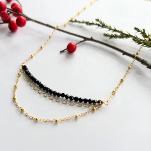 Layered Gold Black Onyx
