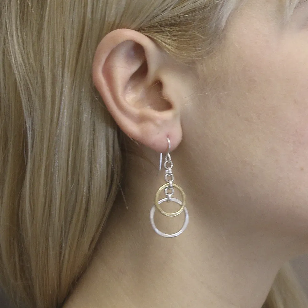 Layered Hammered Rings Earring