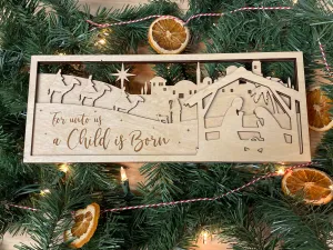 Layered Nativity Sign
