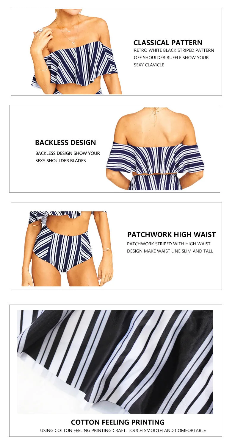 Layered Striped Swimwear