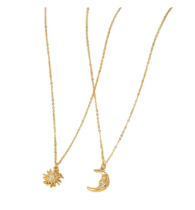 Layered Sun & Moon Necklace