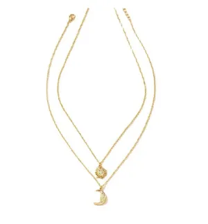 Layered Sun & Moon Necklace