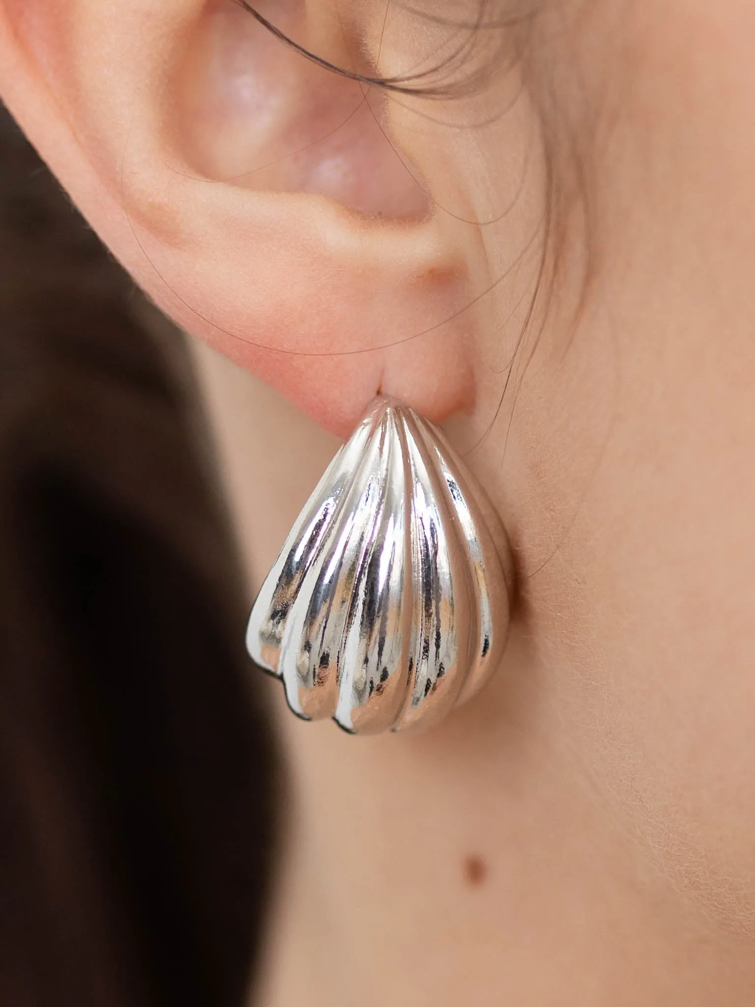 Layered Teardrop Post Earring