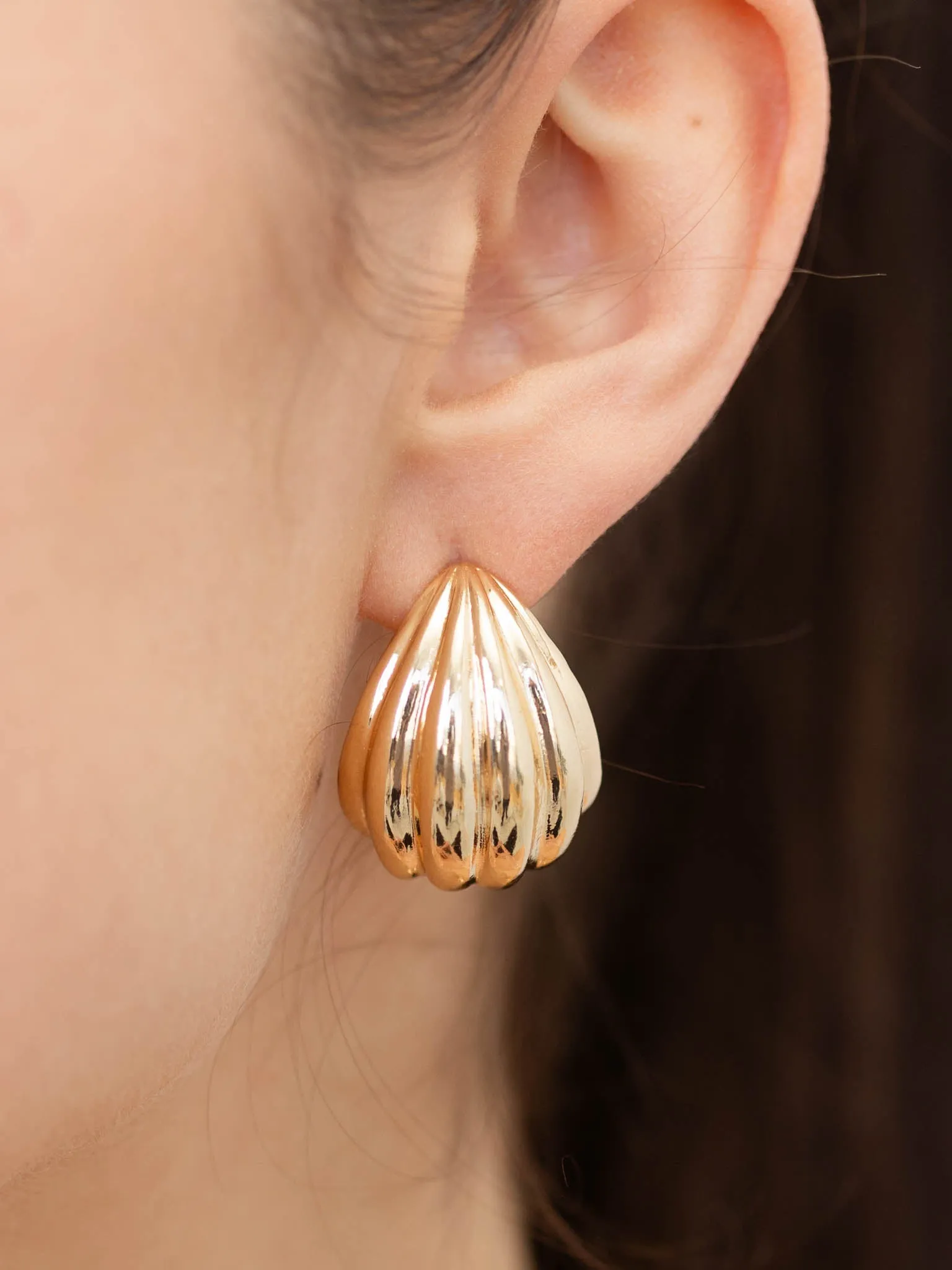 Layered Teardrop Post Earring