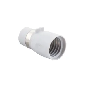 Light Grey Central Vacuum Hose End With Metal Band - 1 3/8" Hose