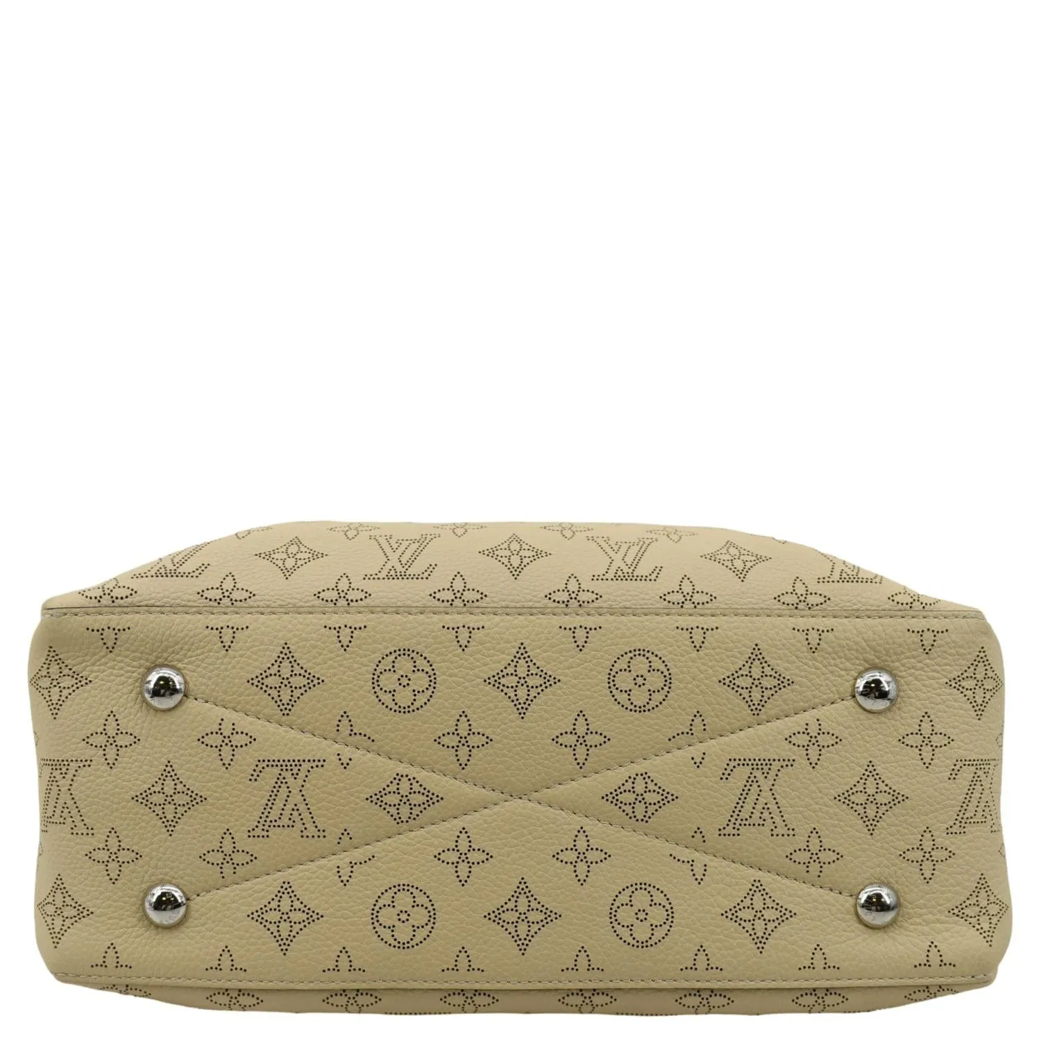 LOUIS VUITTON Bella Mahina Calf Leather Tote Shoulder Bag Cream