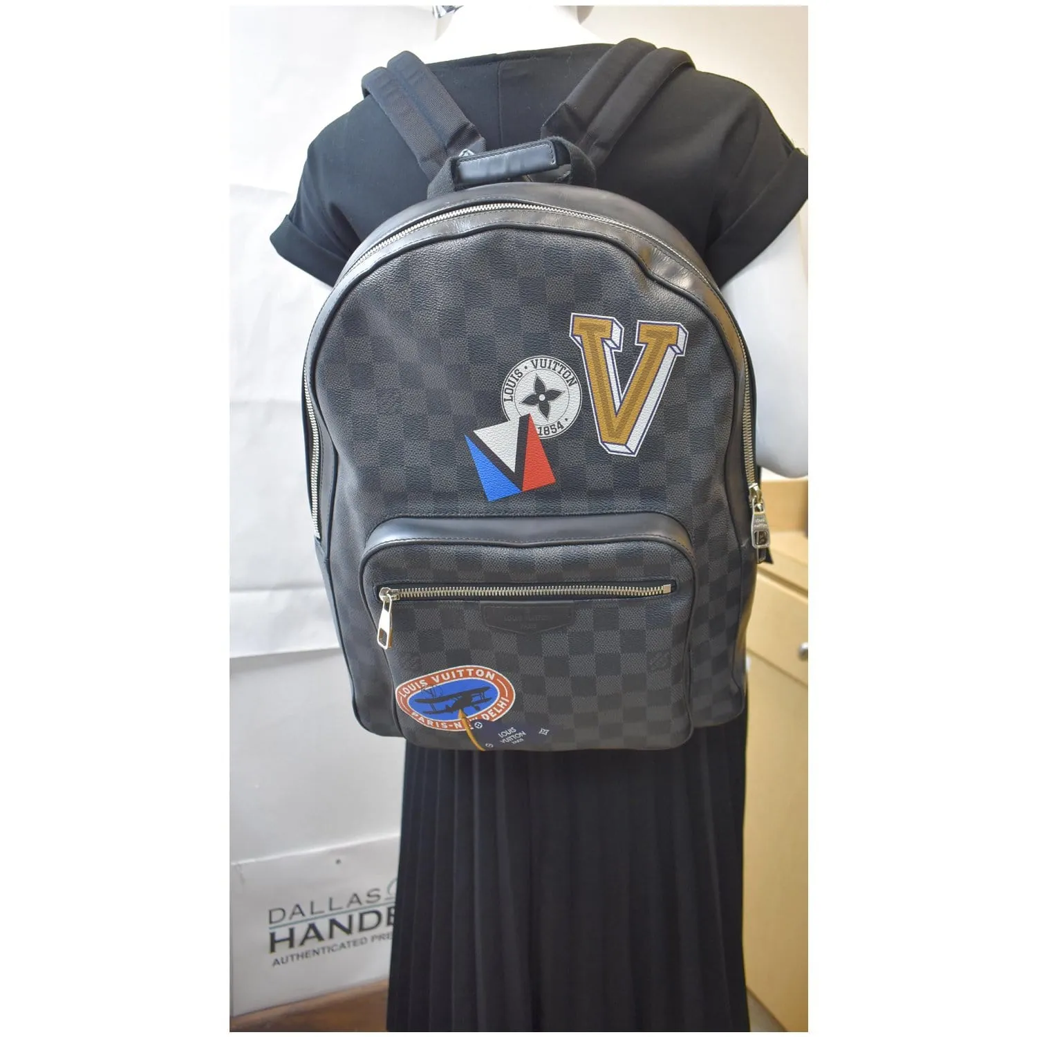 LOUIS VUITTON League Josh Damier Graphite Backpack Bag Black