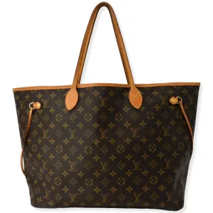LOUIS VUITTON Neverfull GM Monogram Canvas Tote Bag Brown