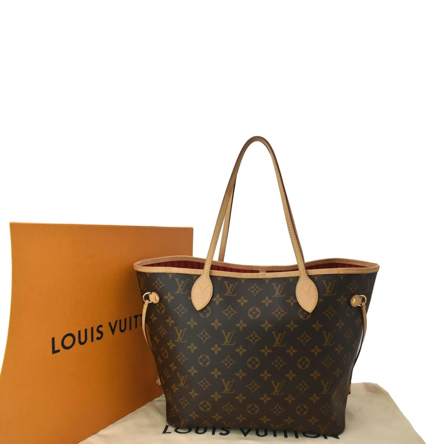 LOUIS VUITTON Neverfull MM Monogram Canvas Tote Bag Brown